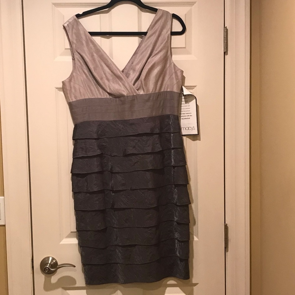 Adrianna Papell Shutter Pleat dress.